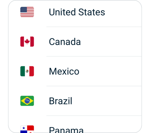 ProVPN connect step 2, choose VPN server location